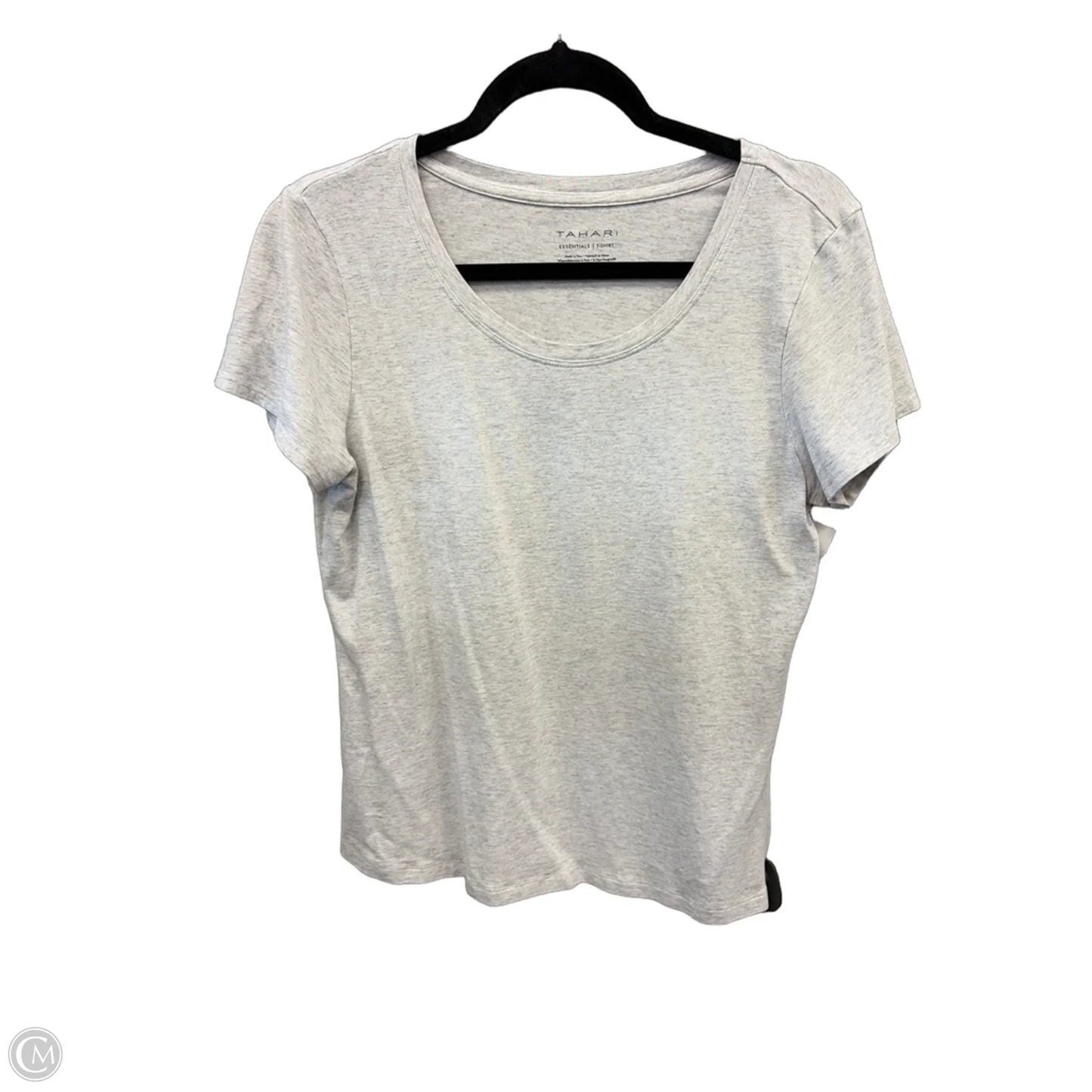 Top Short Sleeve Basic By Tahari In Grey, Size: M