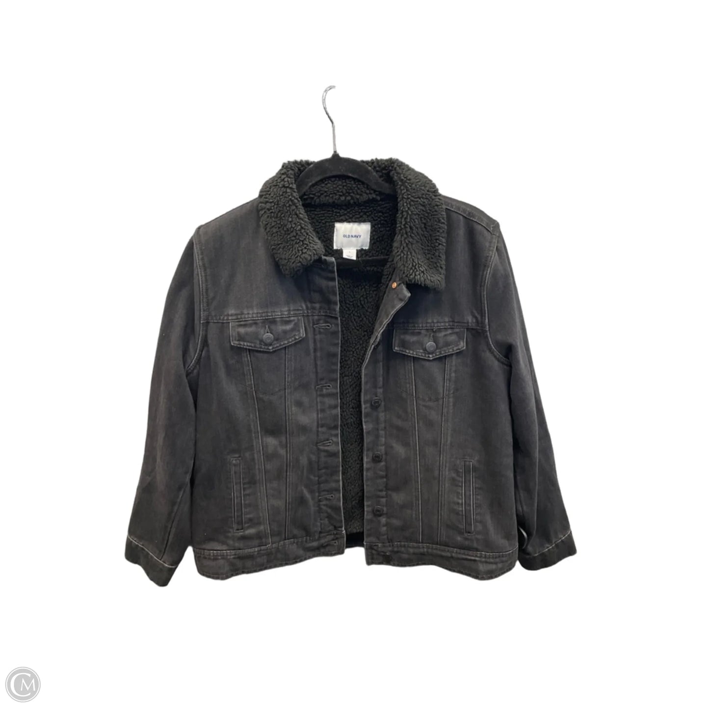 Jacket Denim By Old Navy In Black Denim, Size: L