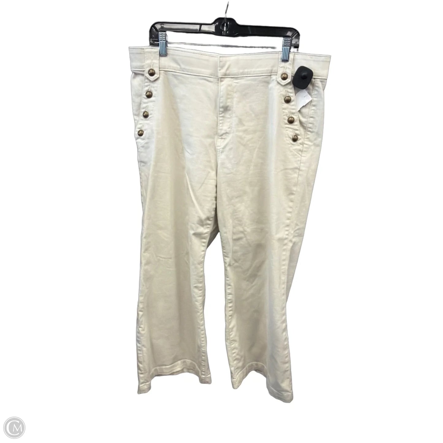 Pants Wide Leg By St Johns Bay In Cream, Size: 16