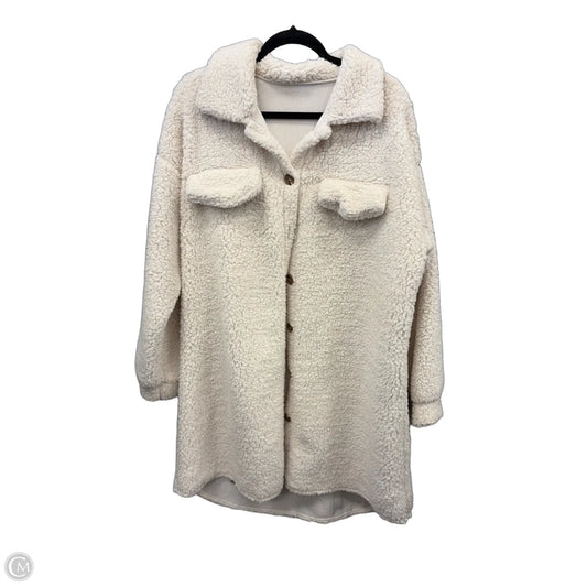 Jacket Faux Fur & Sherpa By Clothes Mentor In Cream, Size: Xxl
