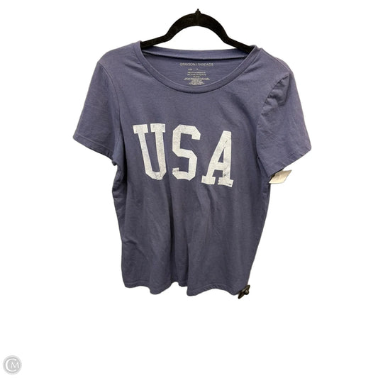 Top Short Sleeve By Grayson Threads In Blue, Size: L