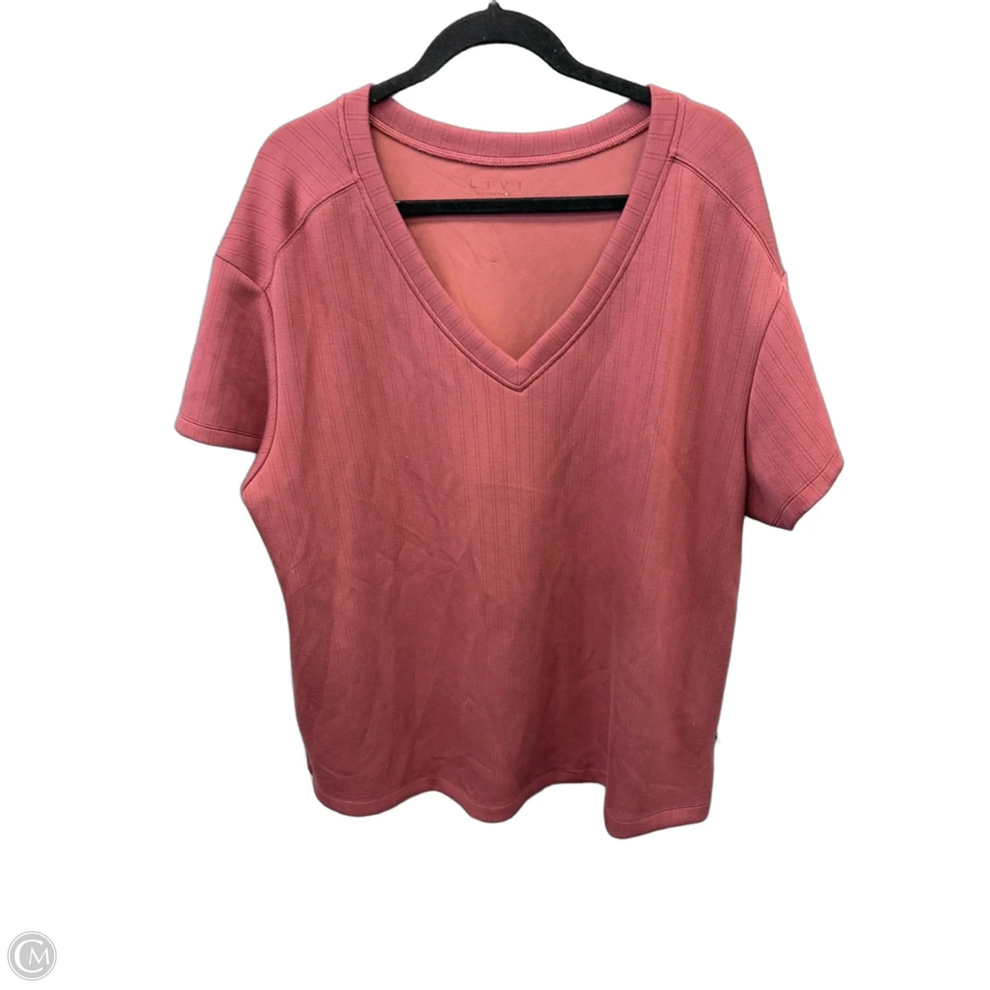 Athletic Top Short Sleeve By Livi Active In Pink, Size: 1x