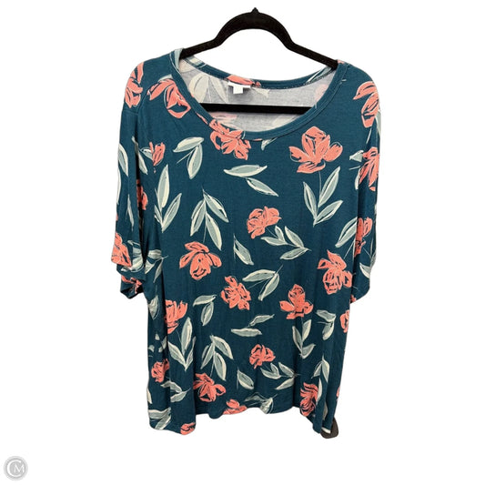 Top Short Sleeve By Lularoe In Blue, Size: 2x