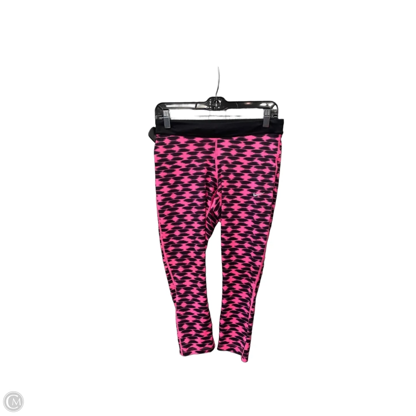 Athletic Leggings By Nike Apparel In Black & Pink, Size: M