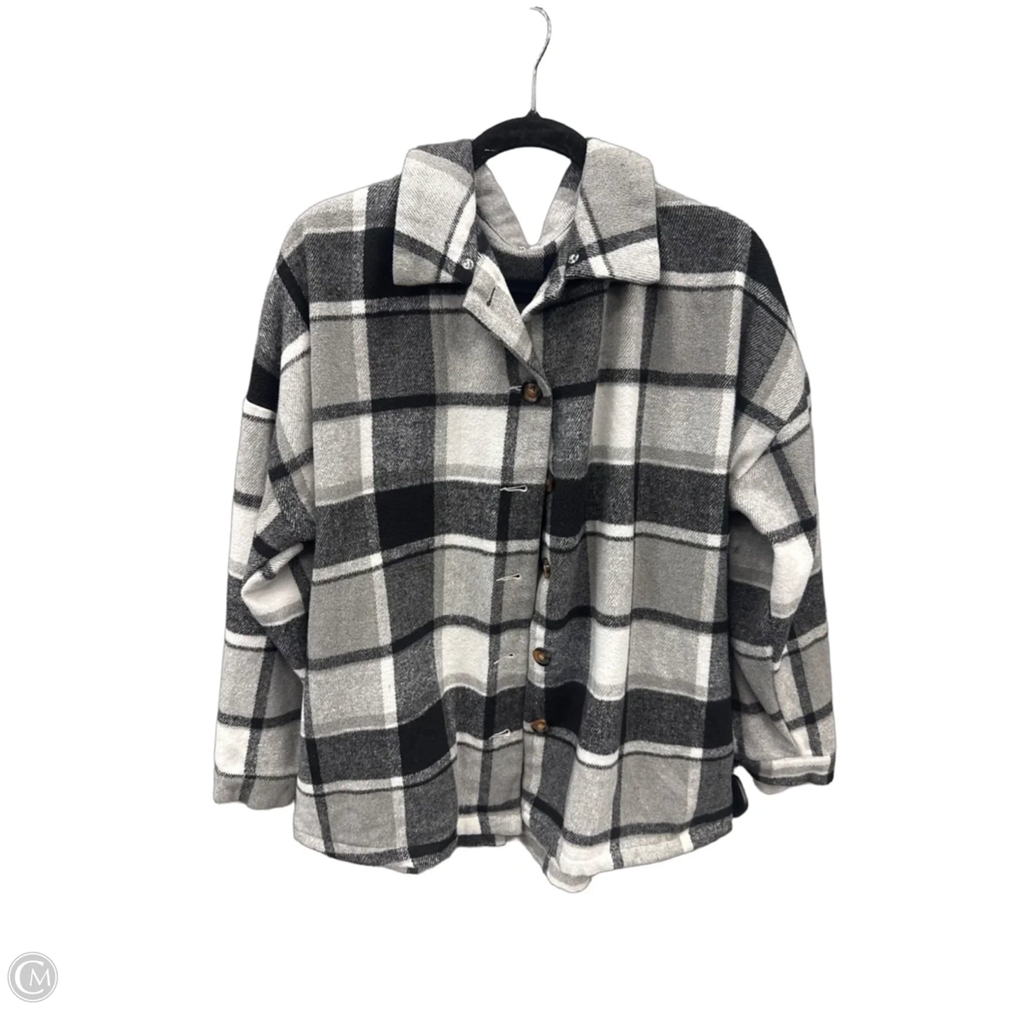 Jacket Shirt By Clothes Mentor In Plaid Pattern, Size: L