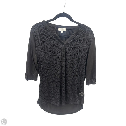 Top 3/4 Sleeve By Clothes Mentor In Black, Size: L