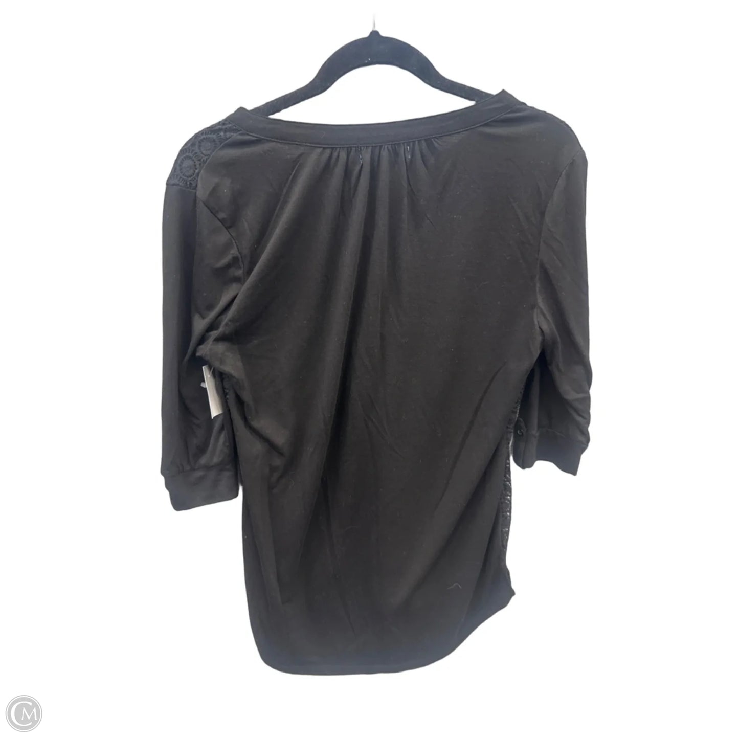 Top 3/4 Sleeve By Clothes Mentor In Black, Size: L