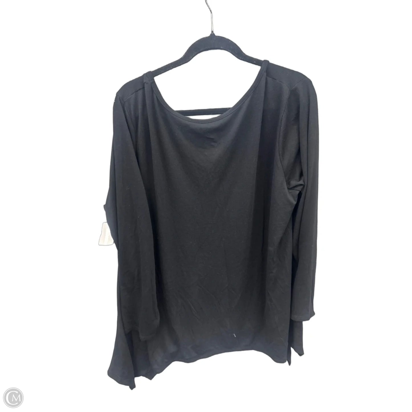 Top Long Sleeve Basic By Just Be In Black, Size: 3x