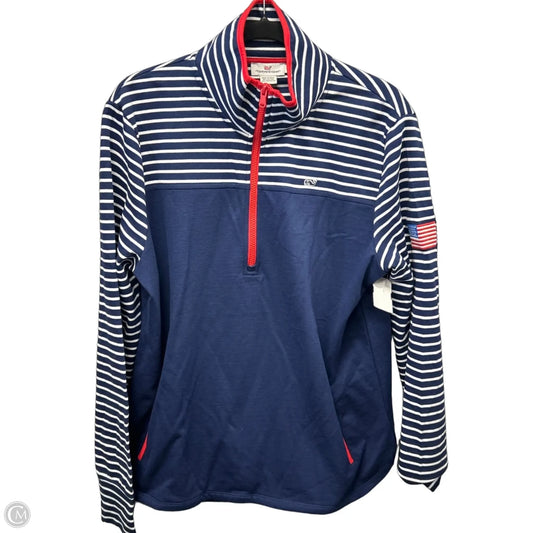 Sweatshirt Collar By Vineyard Vines In Blue Red & White, Size: Xl