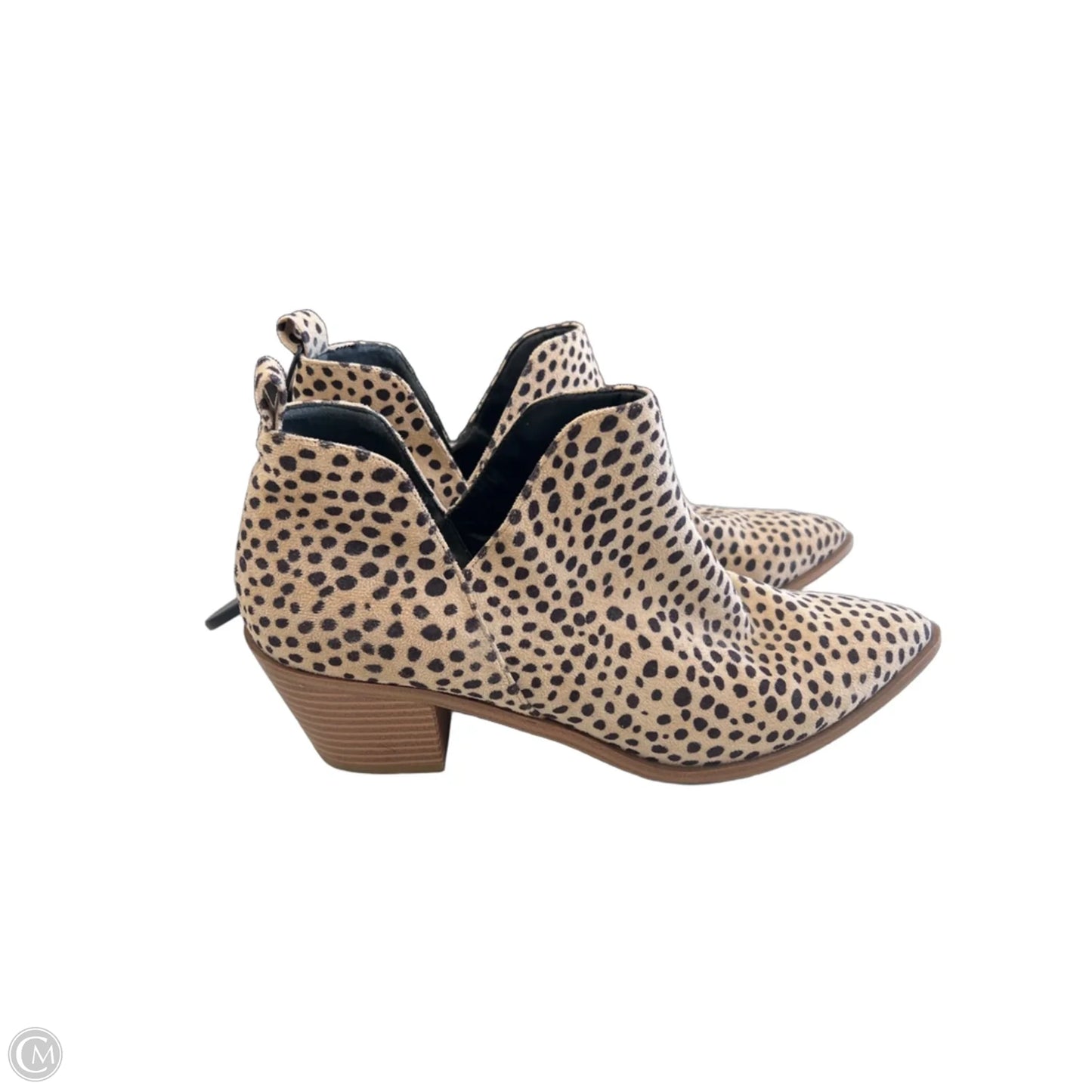 Boots Ankle Heels By Clothes Mentor In Animal Print, Size: 9.5