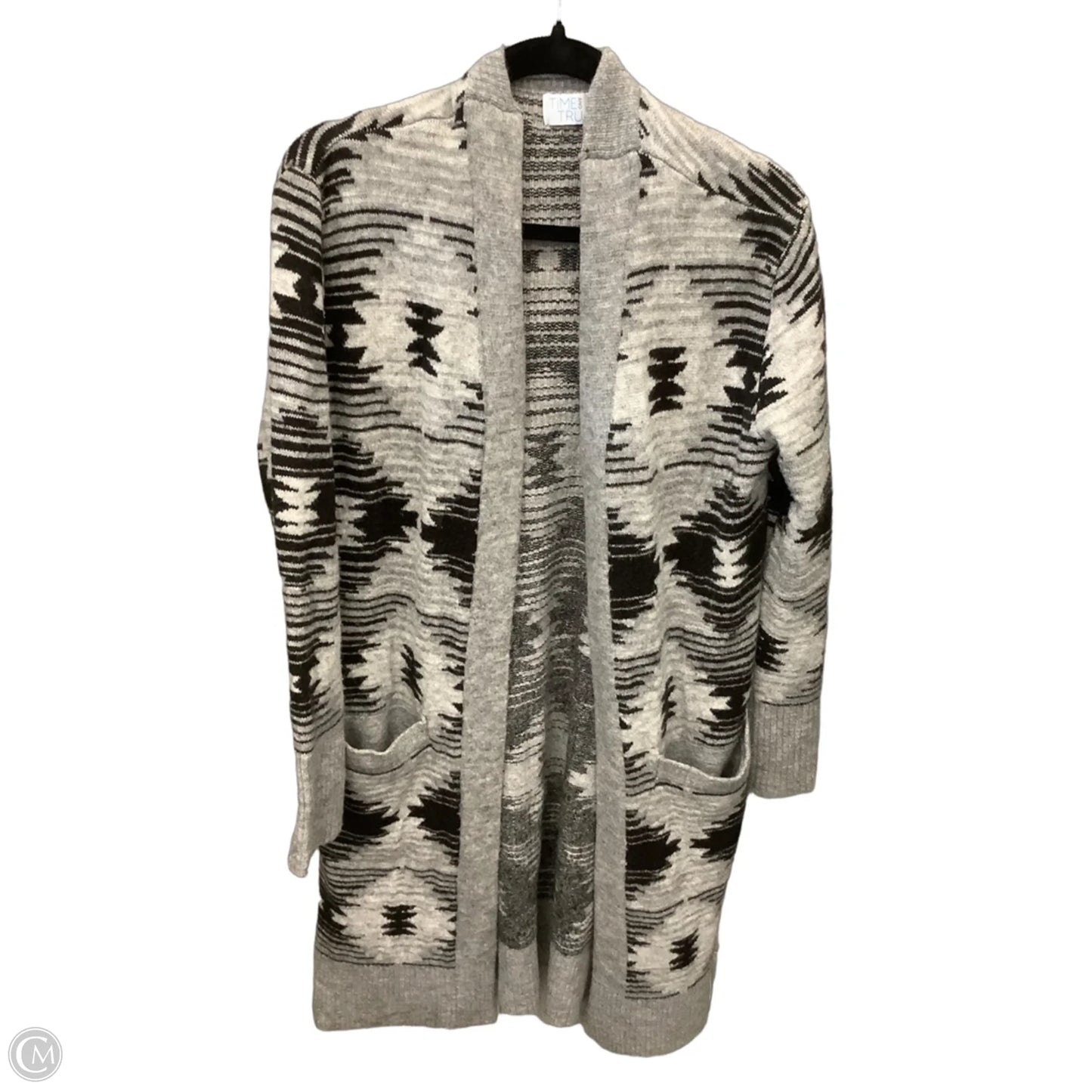 Sweater Cardigan By Time And Tru In Grey, Size: M