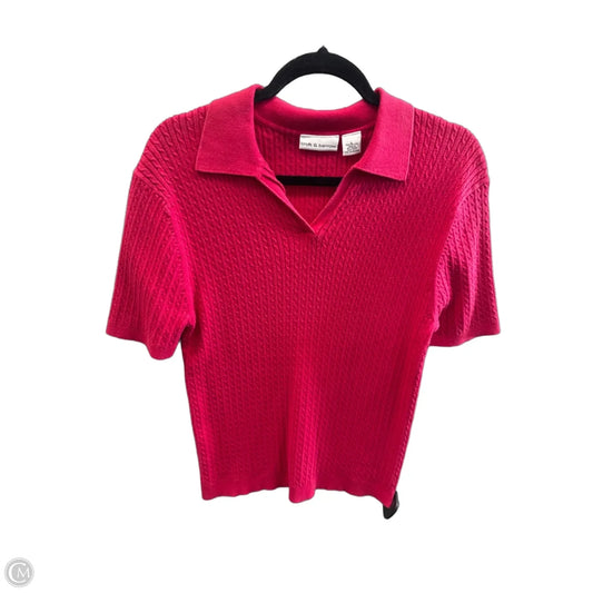 Top Short Sleeve By Croft And Barrow In Red, Size: L