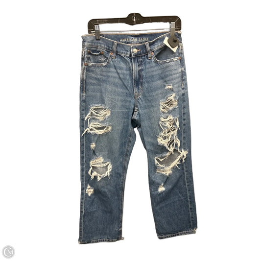 Jeans Straight By American Eagle In Blue Denim, Size: 2