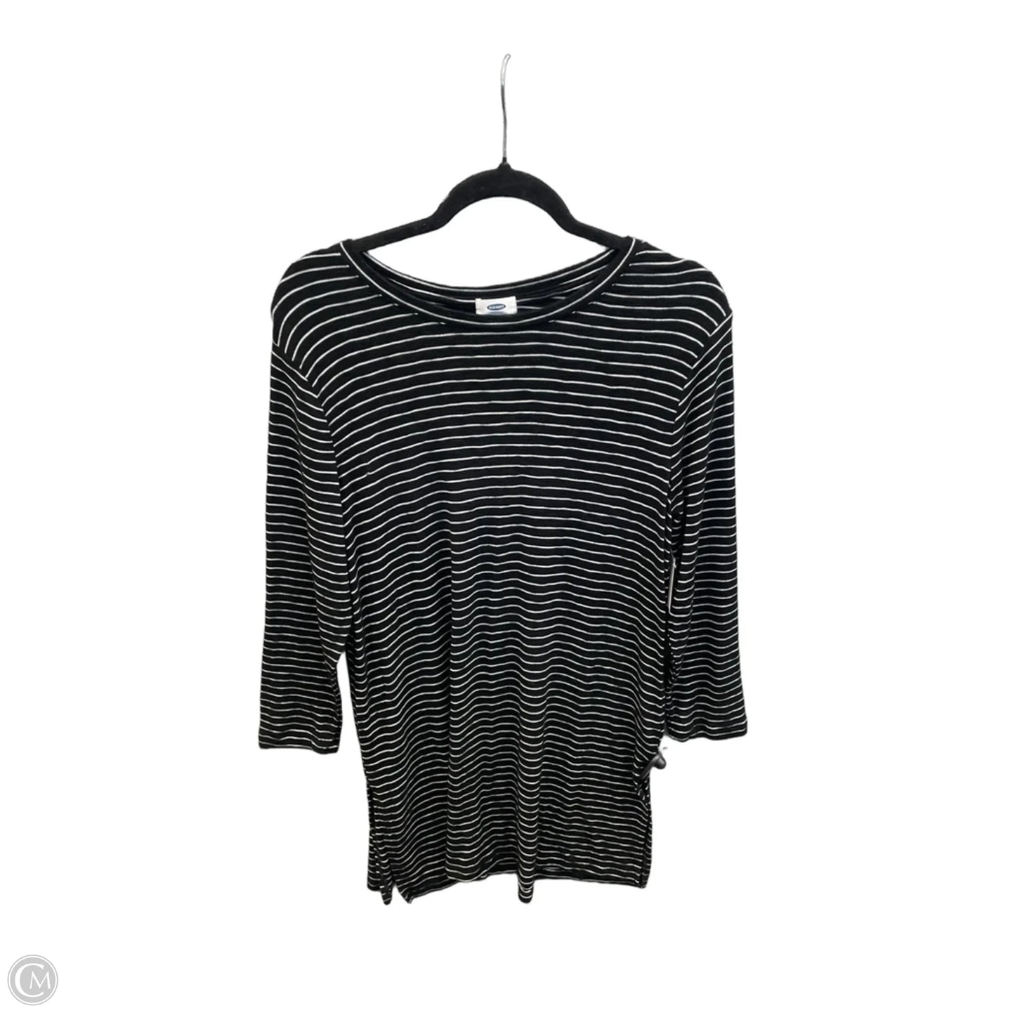 Top Long Sleeve By Old Navy In Black & White, Size: L