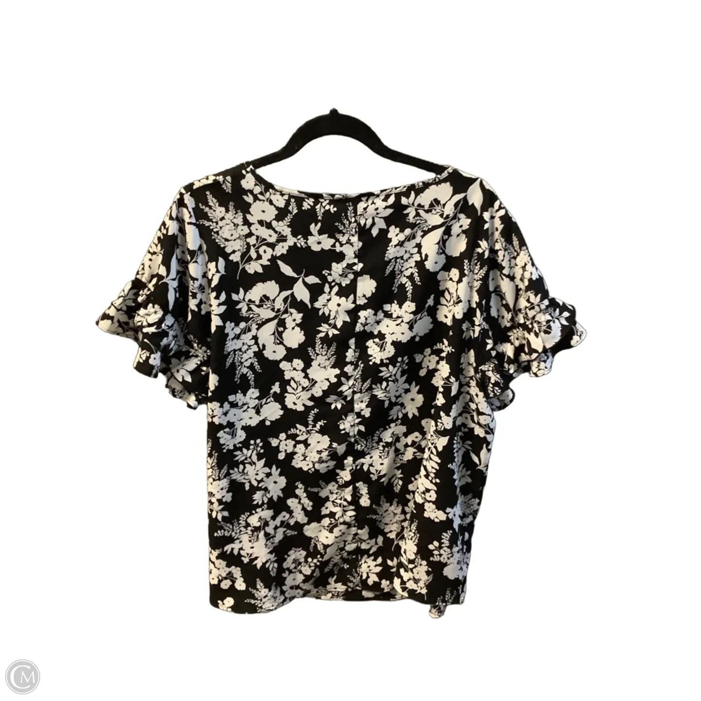 Blouse Short Sleeve By Lane Bryant In Black & White, Size: 1x