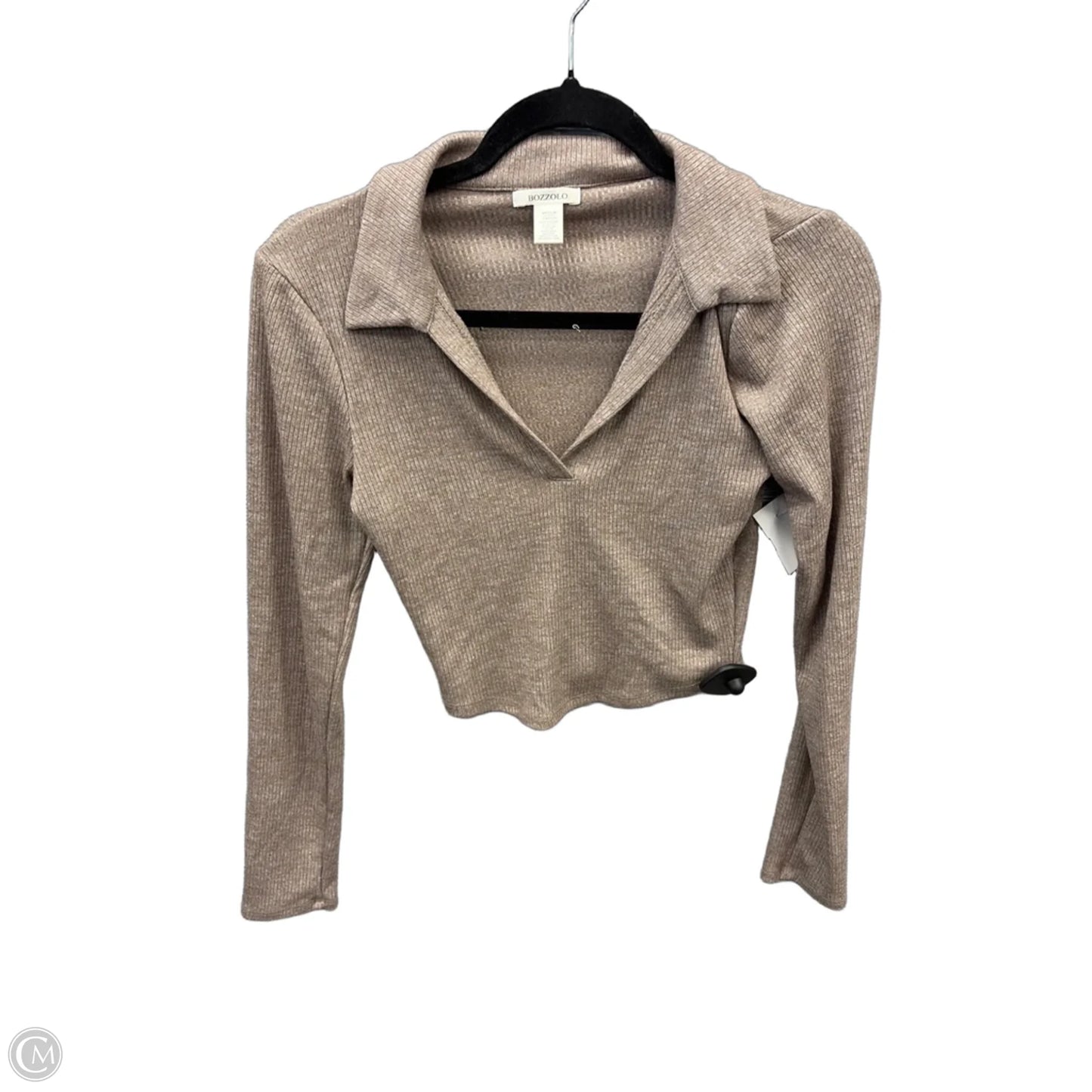 Top Long Sleeve By Bozzolo In Brown, Size: M