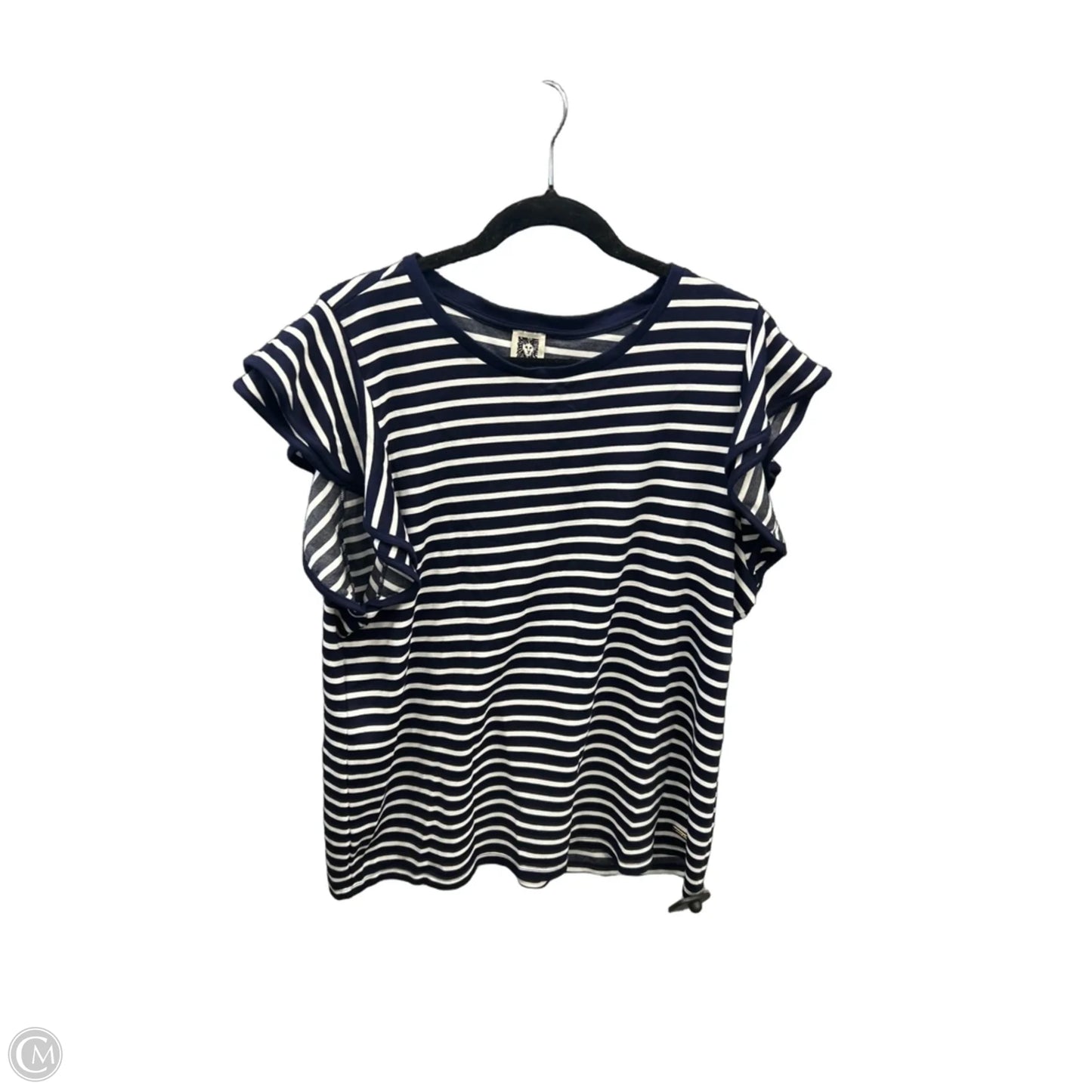 Top Short Sleeve By Anne Klein In Striped Pattern, Size: Xl