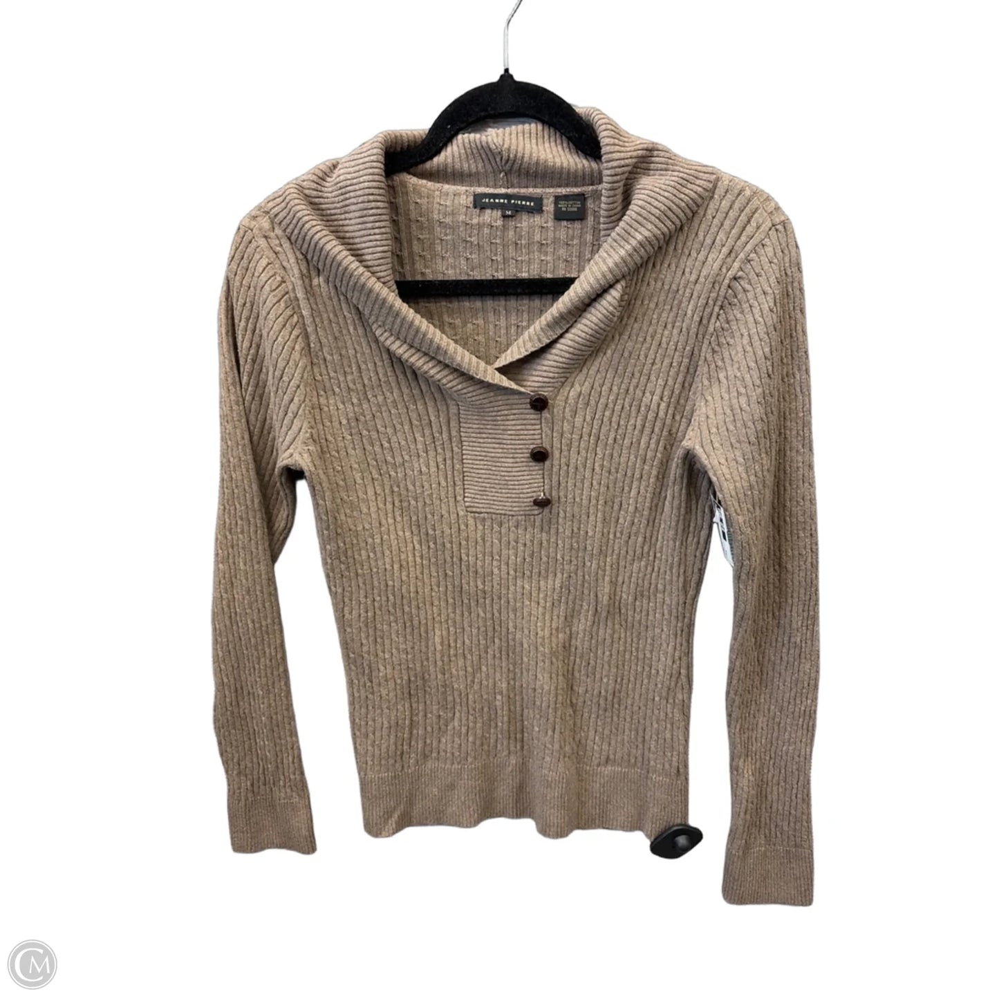 Top Long Sleeve By Jeanne Pierre In Brown, Size: M