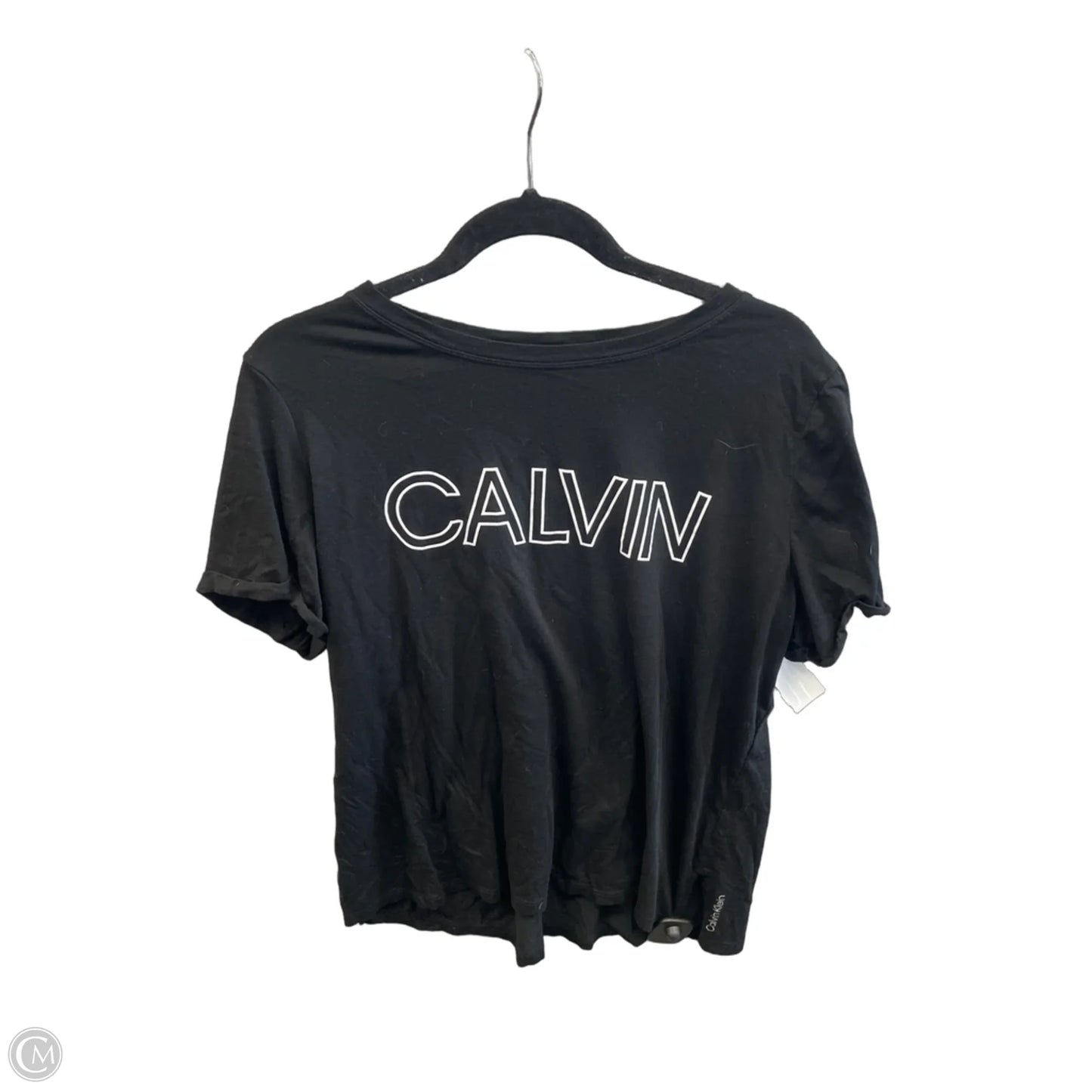 Top Short Sleeve By Calvin Klein In Black, Size: Xl