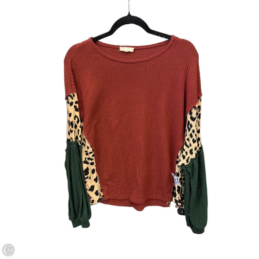 Top Long Sleeve By Main Strip In Animal Print, Size: M