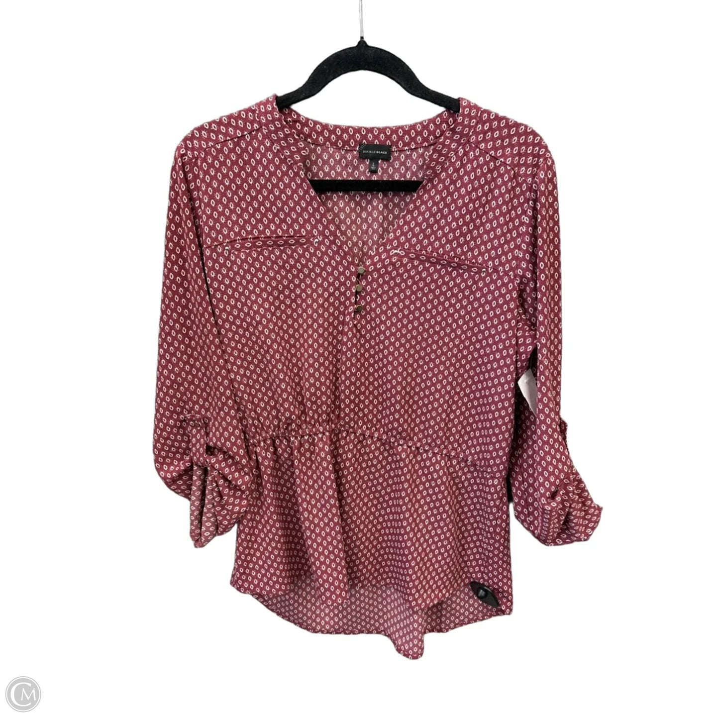 Top 3/4 Sleeve By Buckle Black In Red, Size: L