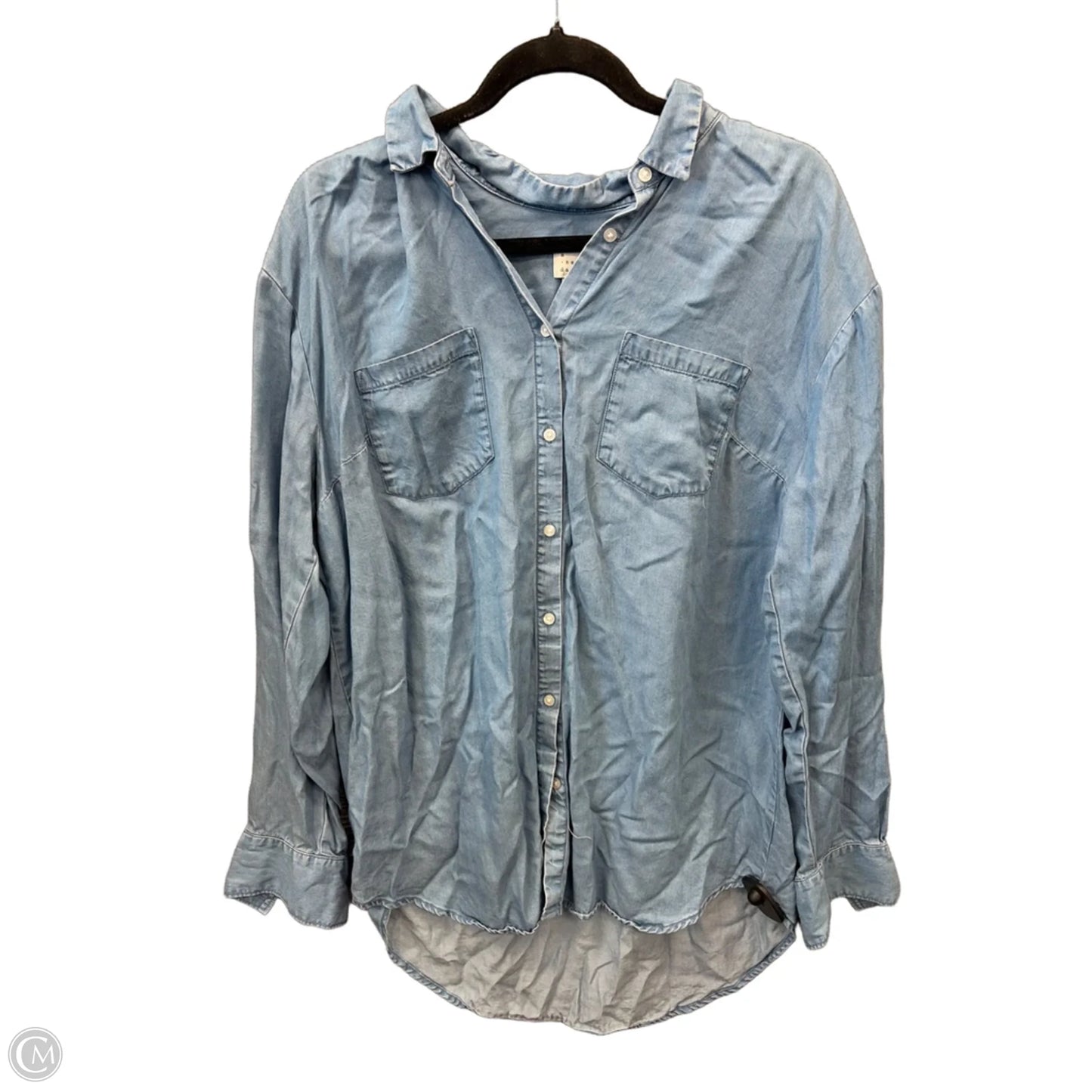 Top Long Sleeve By A New Day In Blue, Size: Xl