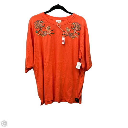 Top Short Sleeve By World Market In Orange, Size: Xl