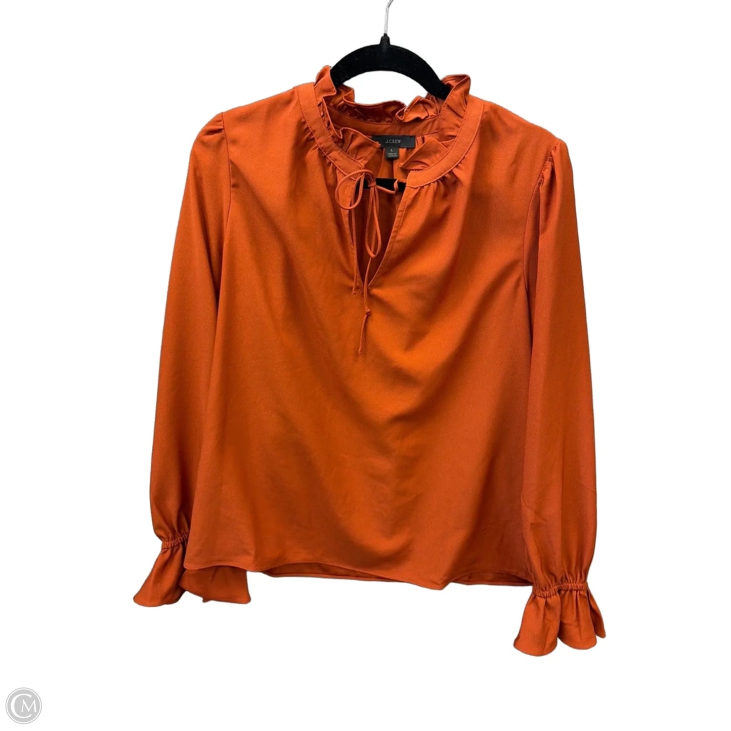 Blouse Long Sleeve By J. Crew In Orange, Size: L