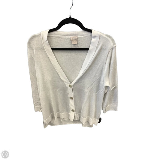 Cardigan By Chicos In Silver, Size: L