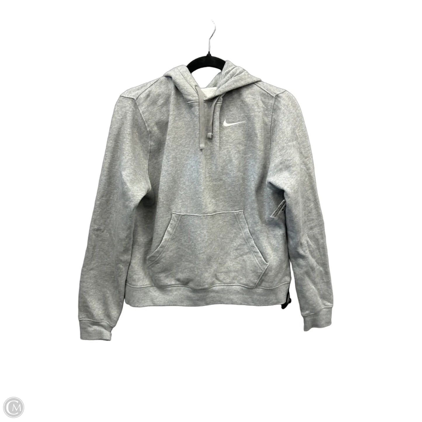 Athletic Sweatshirt Hoodie By Nike Apparel In Grey, Size: M