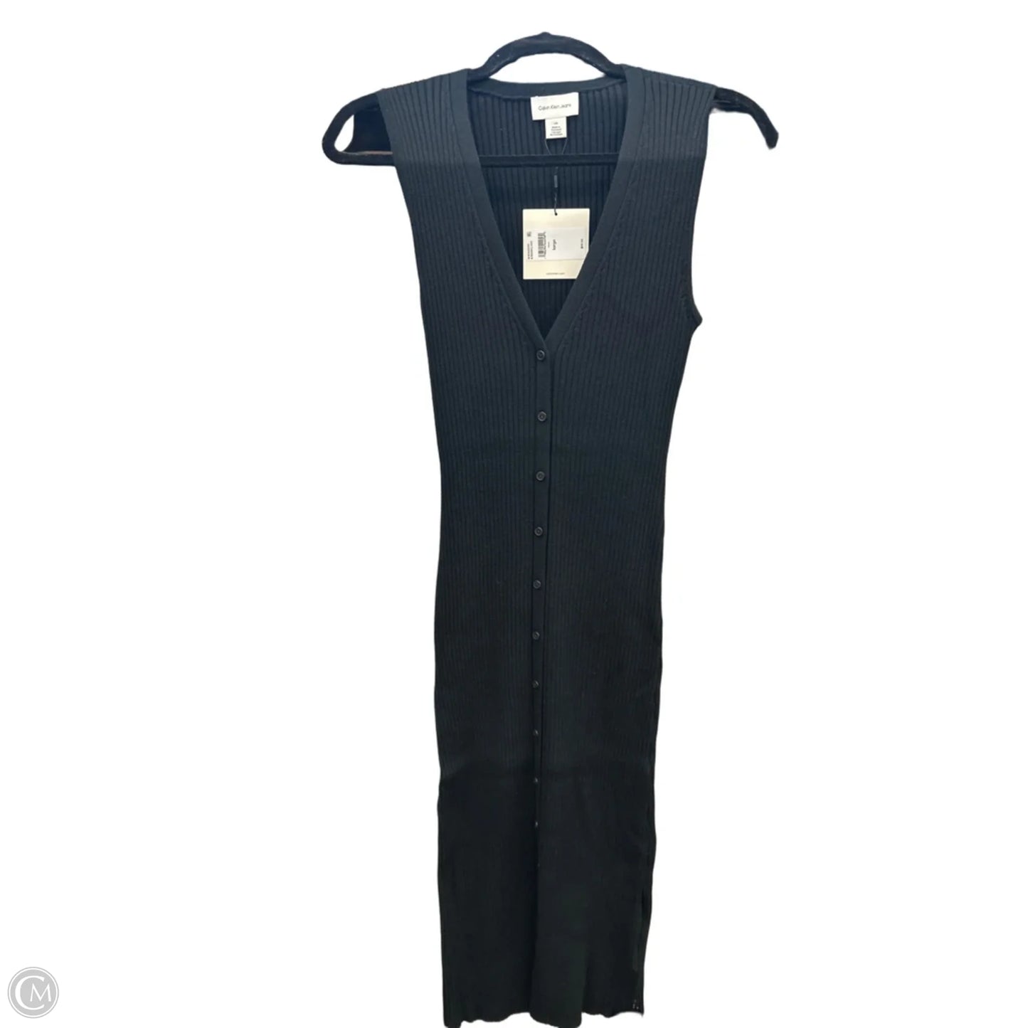 Dress Casual Midi By Calvin Klein In Black, Size: L