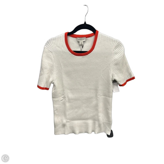 Top Short Sleeve By Calvin Klein In Cream & Orange, Size: Xl