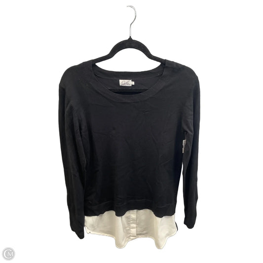 Top Long Sleeve By Cielo In Black & White, Size: L