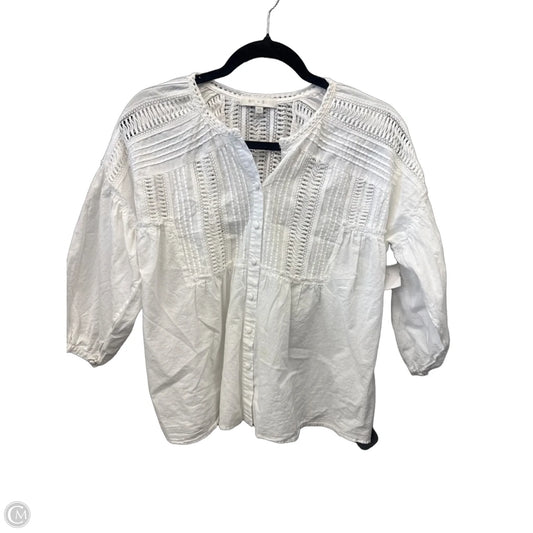 Top Long Sleeve By Eri + Ali In White, Size: Xs
