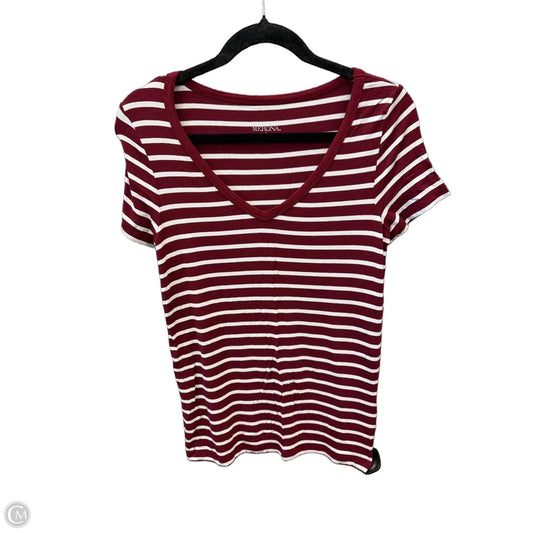 Top Short Sleeve By Merona In Red & White, Size: S