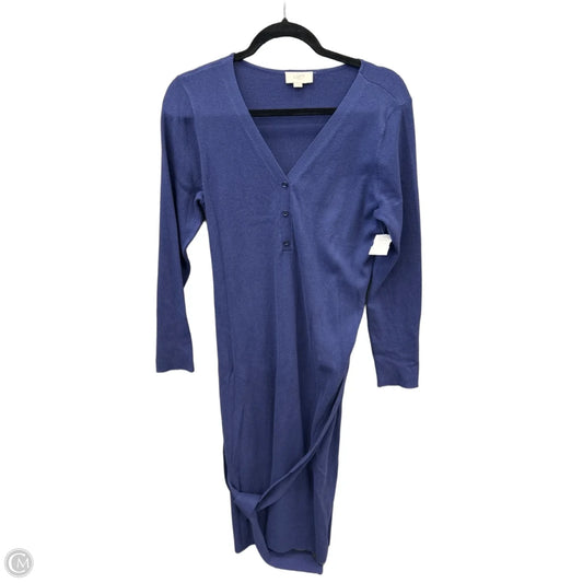Dress Casual Midi By Loft In Blue, Size: L