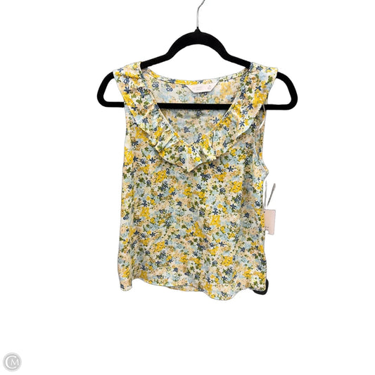 Top Sleeveless By Lc Lauren Conrad In Blue & Yellow, Size: Xs
