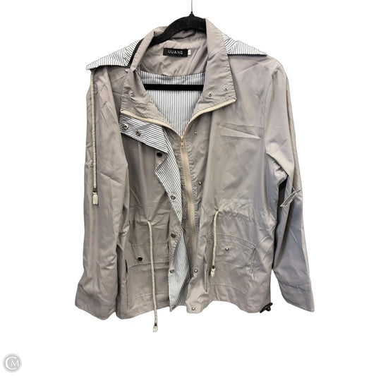 Jacket Windbreaker By Clothes Mentor In Grey, Size: L