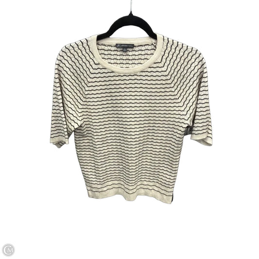 Sweater Short Sleeve By Adrianna Papell In Striped Pattern, Size: M