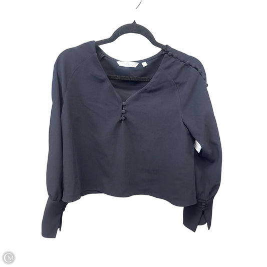 Blouse Long Sleeve By Clothes Mentor In Navy, Size: S