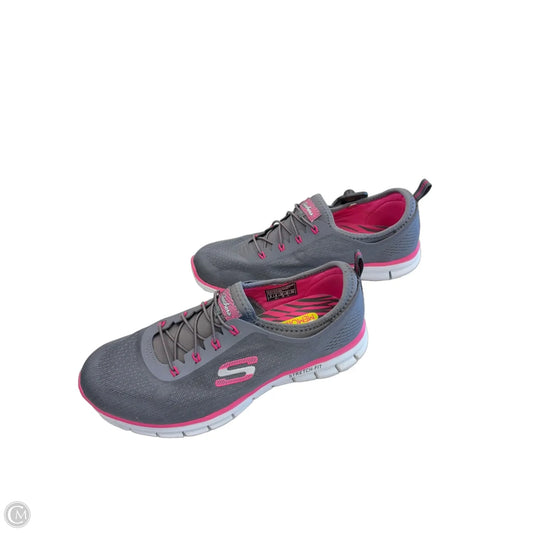 Shoes Athletic By Skechers In Grey & Pink, Size: 9