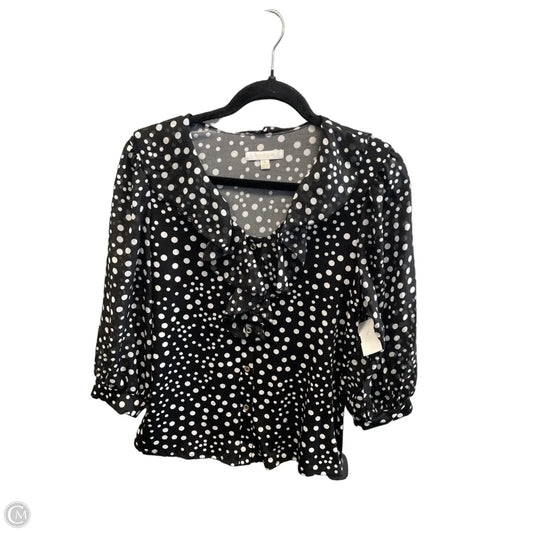 Top Long Sleeve By Clothes Mentor In Polkadot Pattern, Size: M