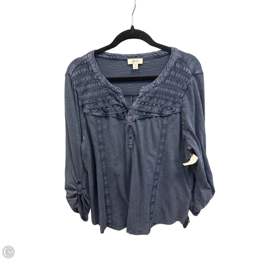 Top Long Sleeve By Style And Company In Blue, Size: 2x