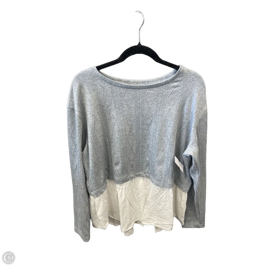 Top Long Sleeve By Maurices In Grey & White, Size: Xxl