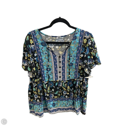 Blouse Short Sleeve By Clothes Mentor In Multi-colored, Size: Xxl