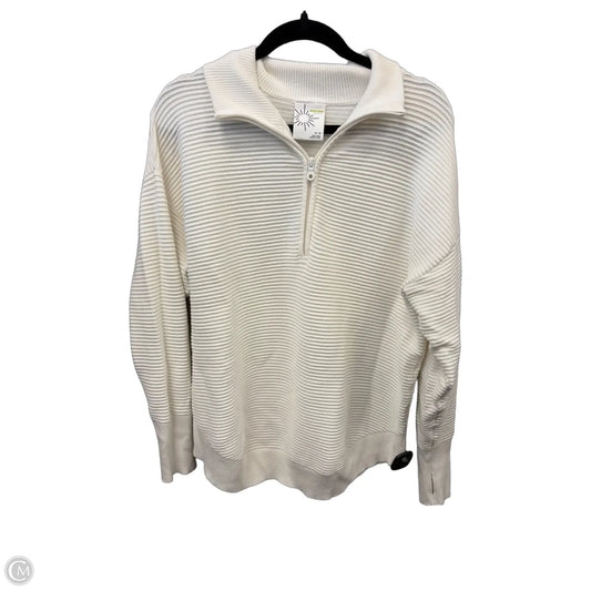 Athletic Sweatshirt Collar By Offline In White, Size: M