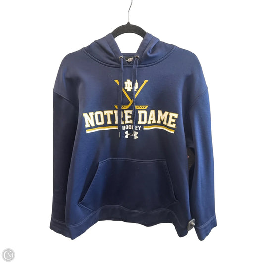 Athletic Sweatshirt Hoodie By Under Armour In Navy, Size: M