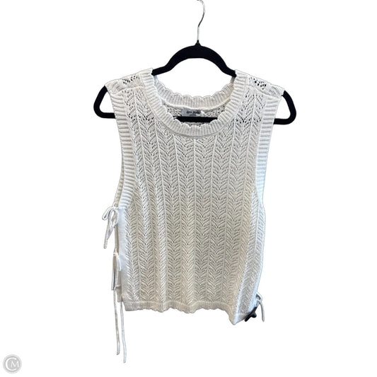 Vest Sweater By Clothes Mentor In White, Size: L