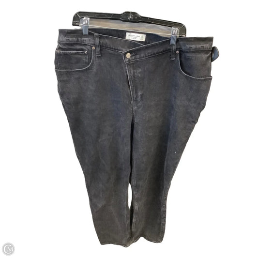 Jeans Straight By Abercrombie And Fitch In Black Denim, Size: 18