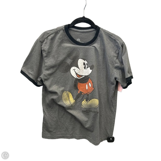 Top Short Sleeve By Disney In Grey, Size: S